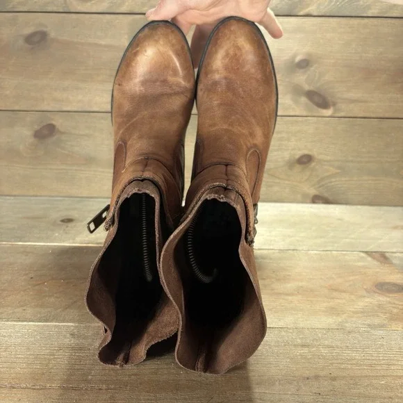 born mila womens size 6.5 shoes brown leather heel pull on comfort boots - Picture 7 of 10
